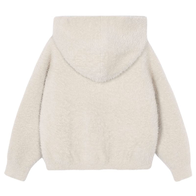 Almond furry knit sweater - Capuchon Fashion