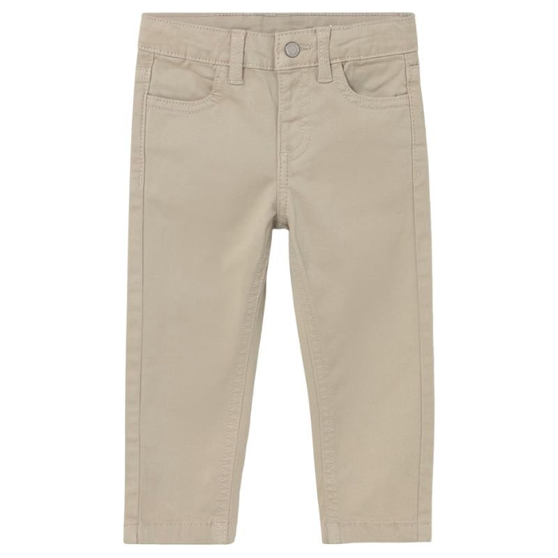 Beige 5-pocket slim fit basic pant - Capuchon Fashion