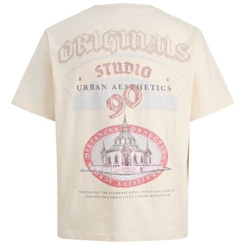 Beige backprint t-shirt Meadows - Capuchon Fashion