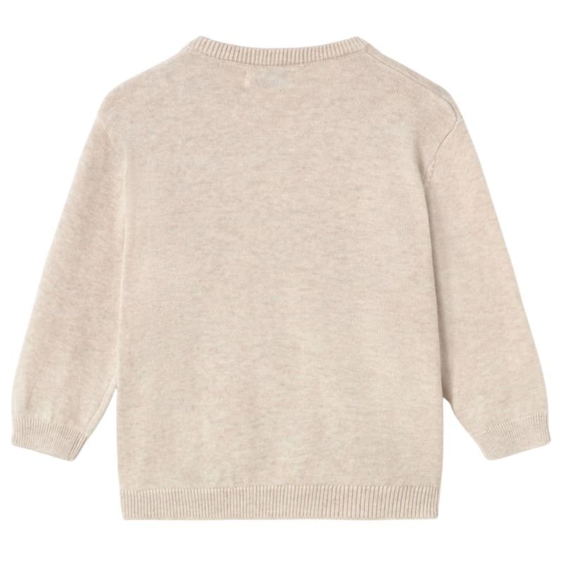 Beige basic katoenen sweater 303 - Capuchon Fashion
