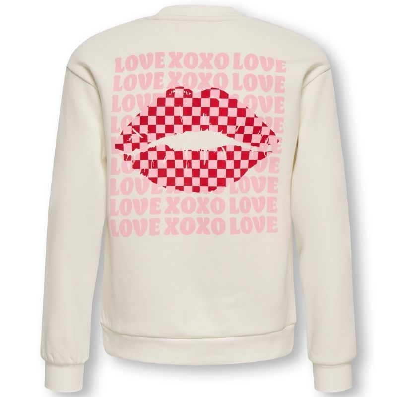 Beige boxy geprinte sweater Lovely - Capuchon Fashion