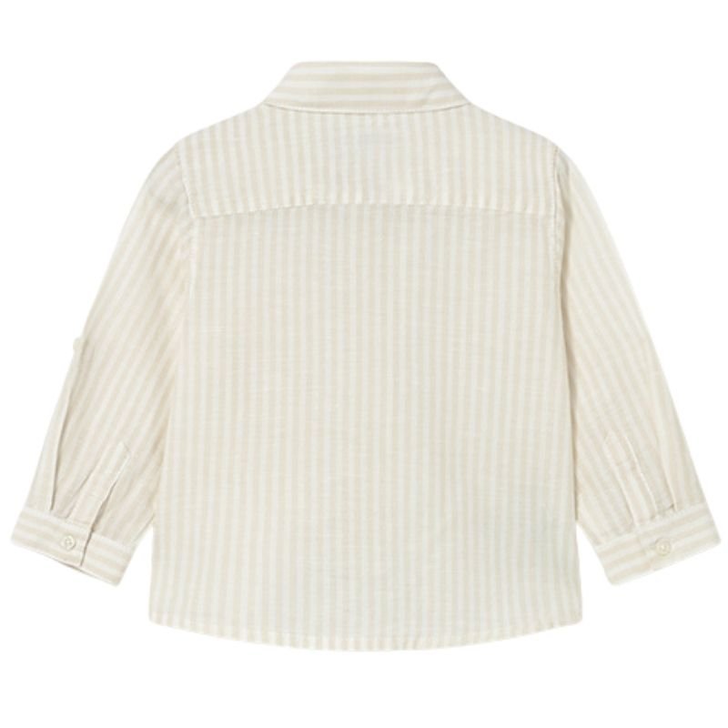 Beige buttondown linnen shirt 1118 - Capuchon Fashion