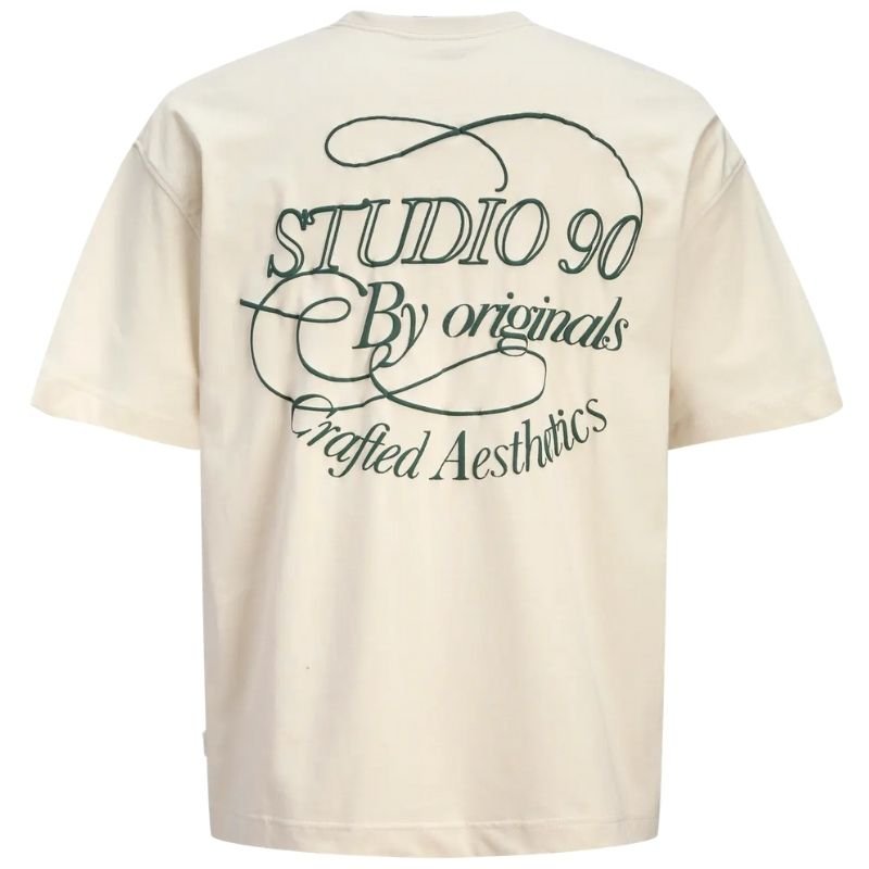 Beige crew neck t-shirt Niagara Typo - Capuchon Fashion