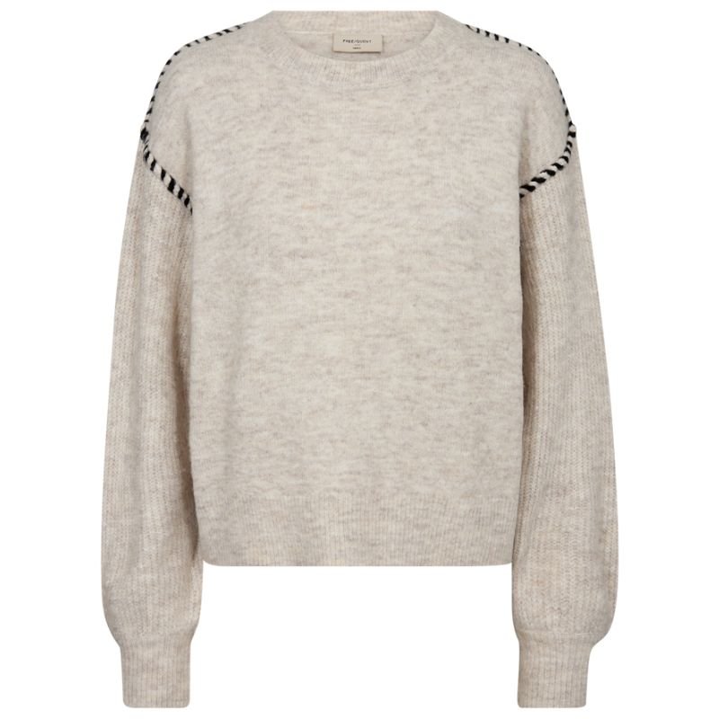 Beige fijngebreide pullover Kinlock - Capuchon Fashion