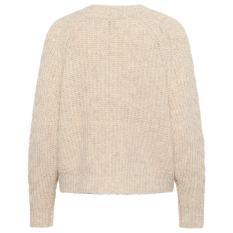 Beige fijngebreide pullover Manda - Capuchon Fashion