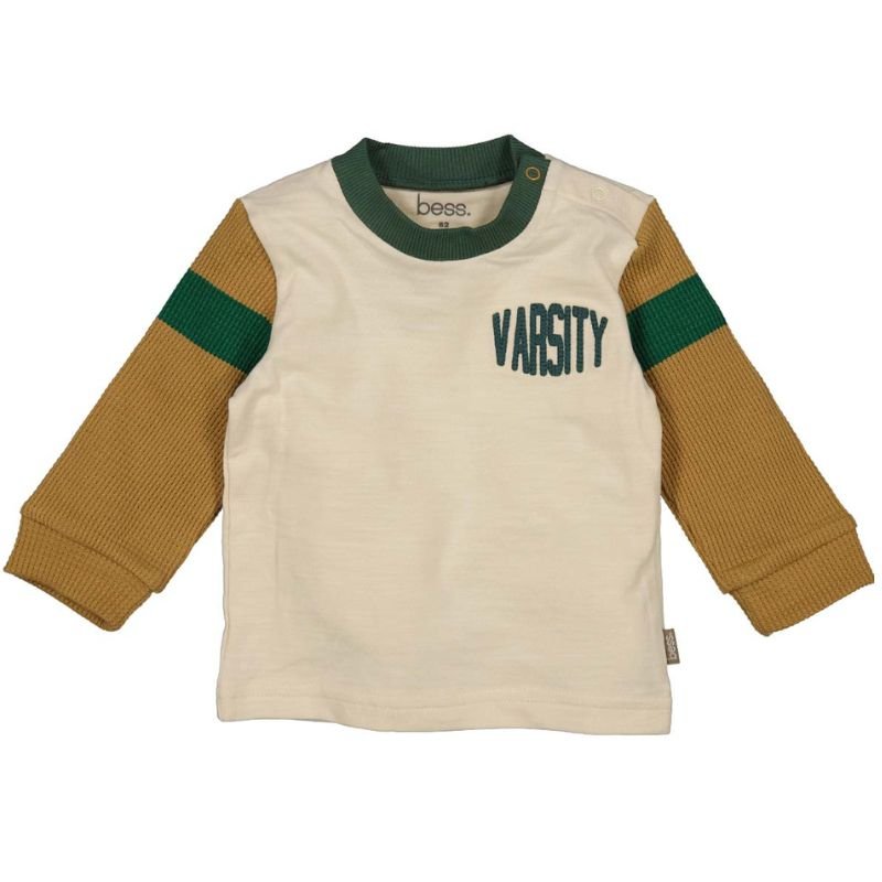 Beige geprint shirt Colorblock - Capuchon Fashion