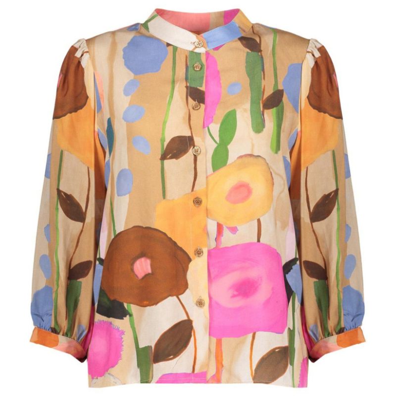 Beige geprinte blouse 53162 - Capuchon Fashion