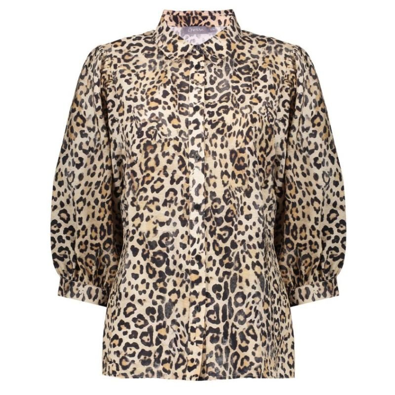 Beige geprinte blouse 53237 - Capuchon Fashion