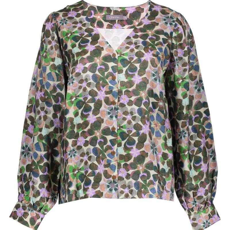 Beige geprinte blouse 53636 - Capuchon Fashion