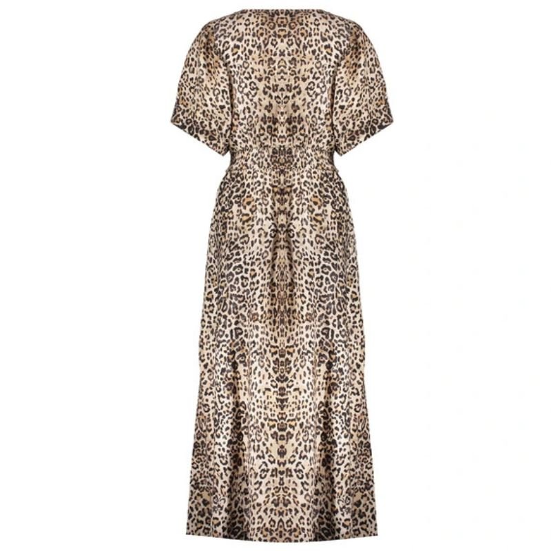 Beige geprinte jurk 57092 - Capuchon Fashion