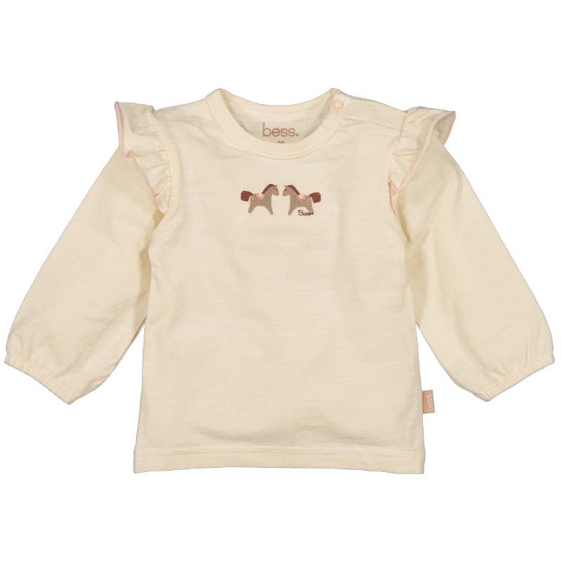 Beige geprinte longsleeve Ponies - Capuchon Fashion