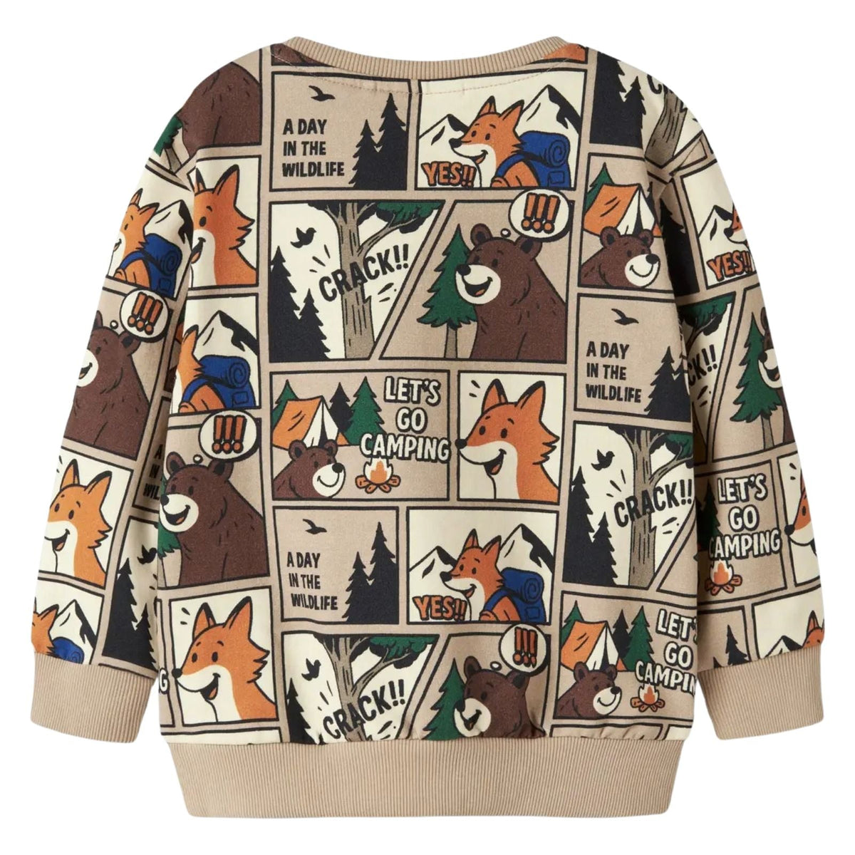 Beige geprinte regular fit sweater Oswaldy - Capuchon Fashion