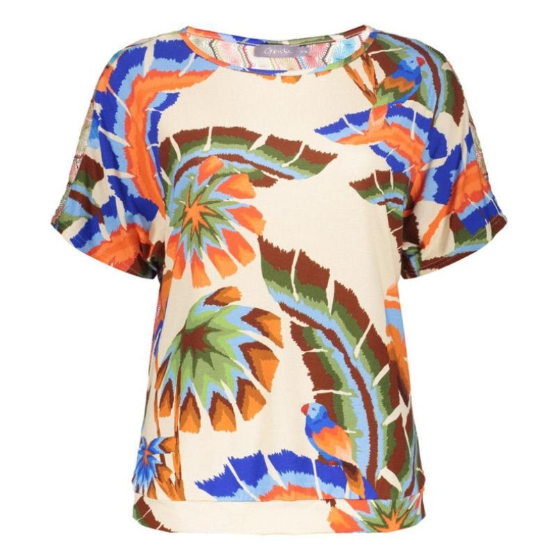Beige geprinte top 52173 - Capuchon Fashion
