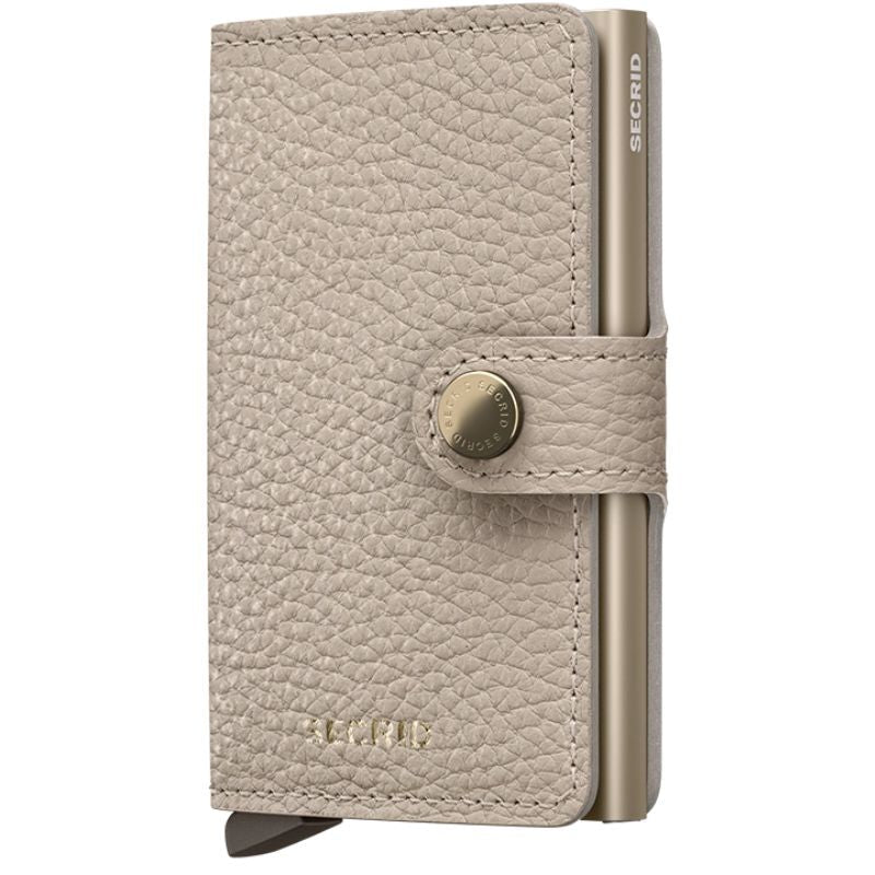 Beige kleurige miniwallet Pebble Latte - Capuchon Fashion