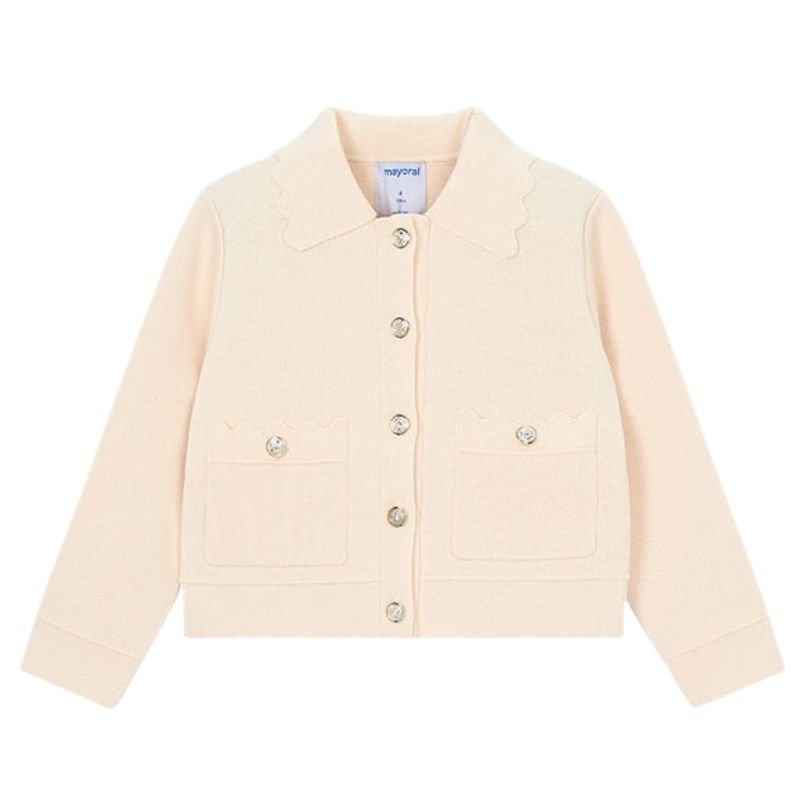 Beige knit gebreide jacket 3450 - Capuchon Fashion