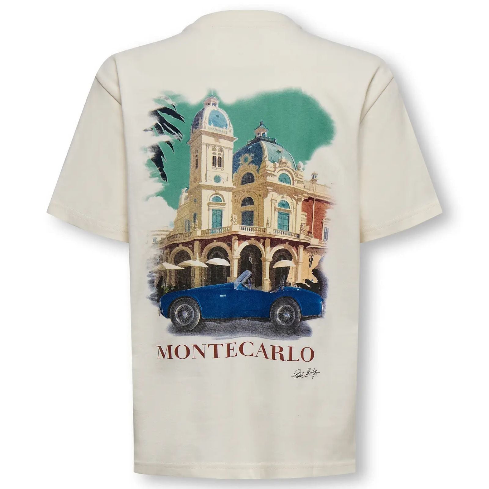 Beige met Montecarlo relaxed fit t-shirt Shelby - Capuchon Fashion