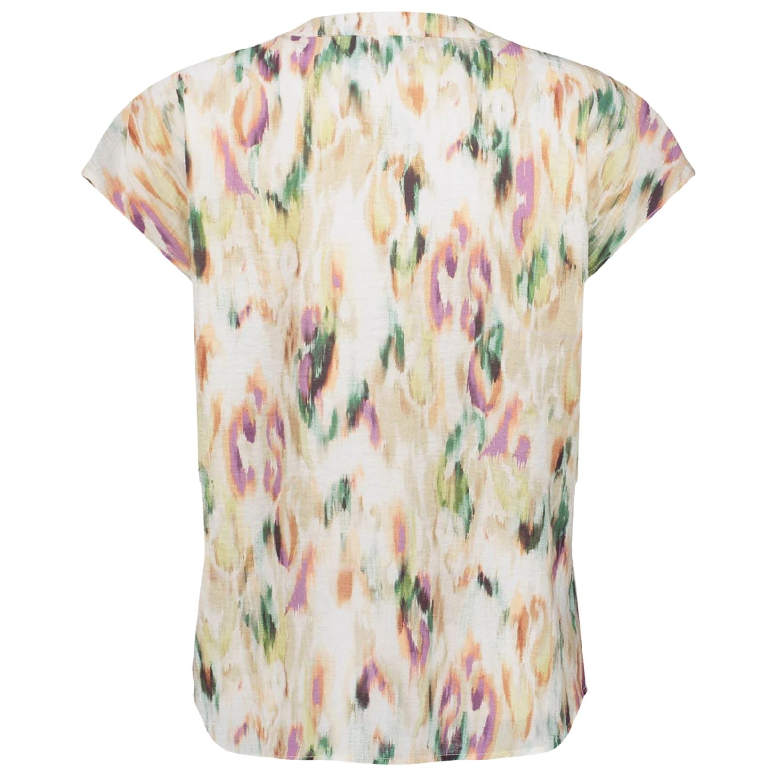 Beige met multicolor geprinte blouse 63457 - Capuchon Fashion