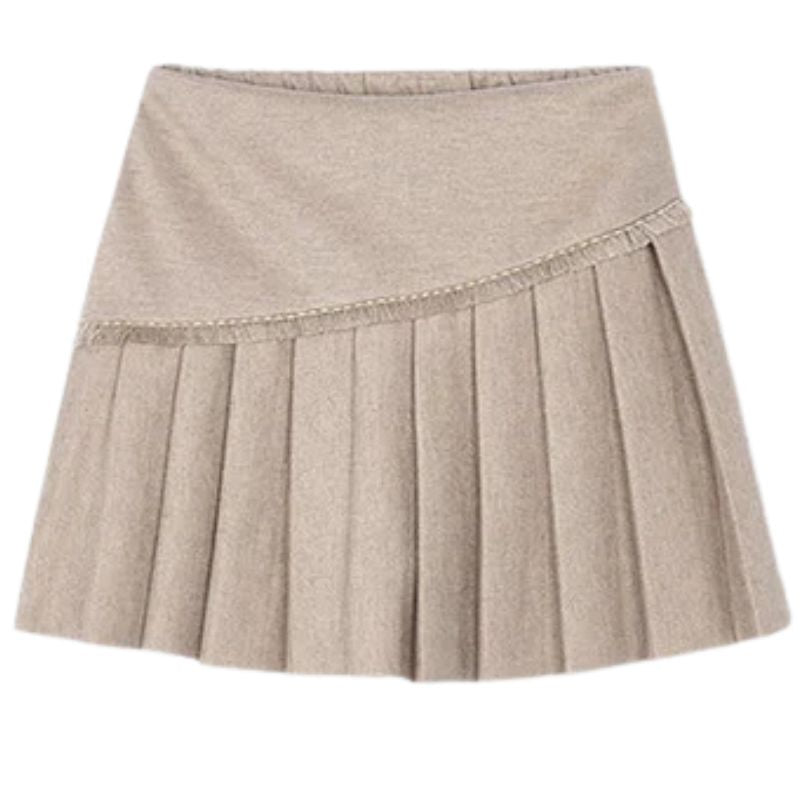 Beige pleated knit skort - Capuchon Fashion