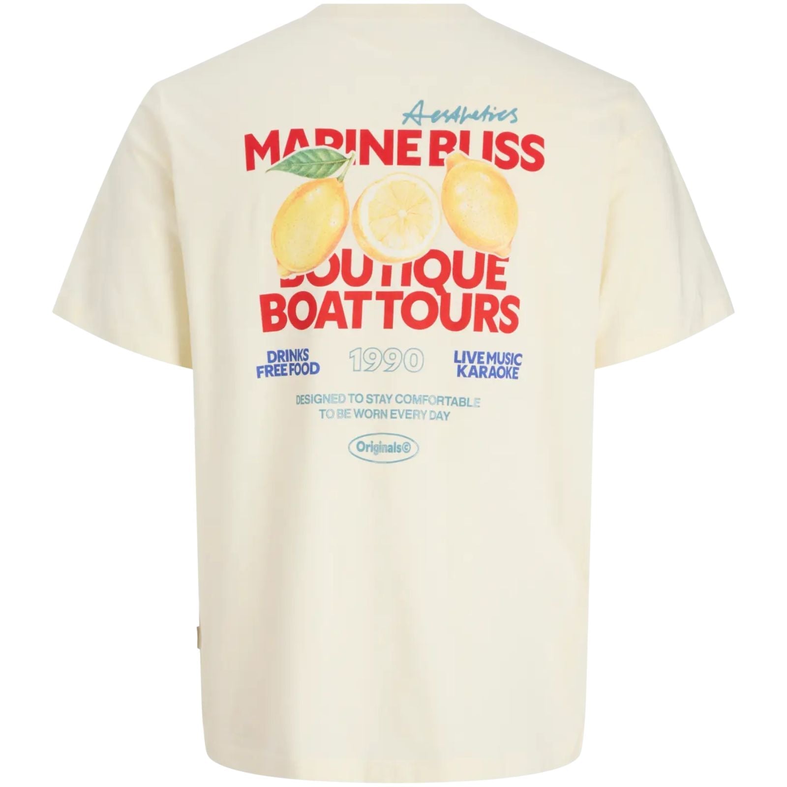 Beige t-shirt Riviera Vintage Poster - Capuchon Fashion