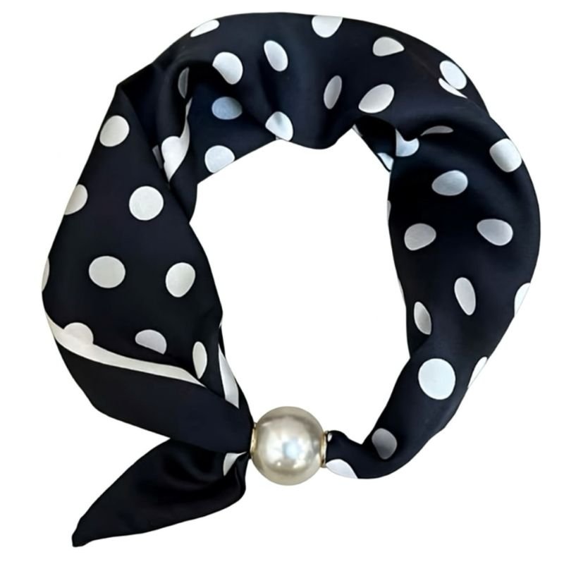 Black dot parel sjaaltje Chloe - Capuchon Fashion