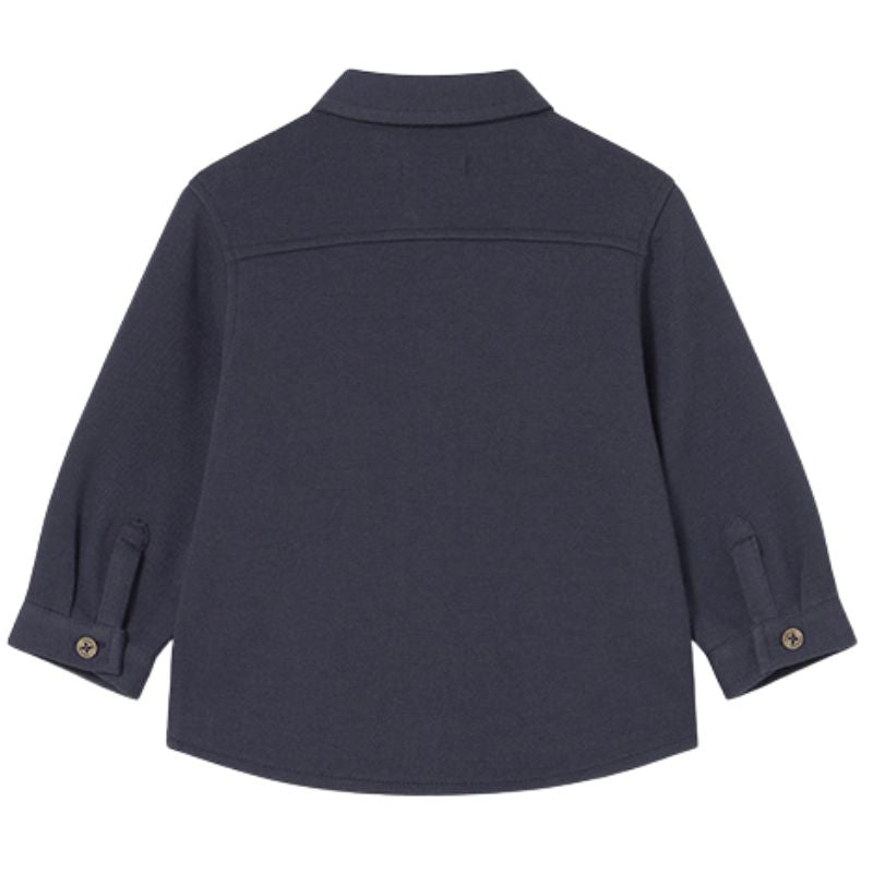 Blauw double knit overshirt - Capuchon Fashion