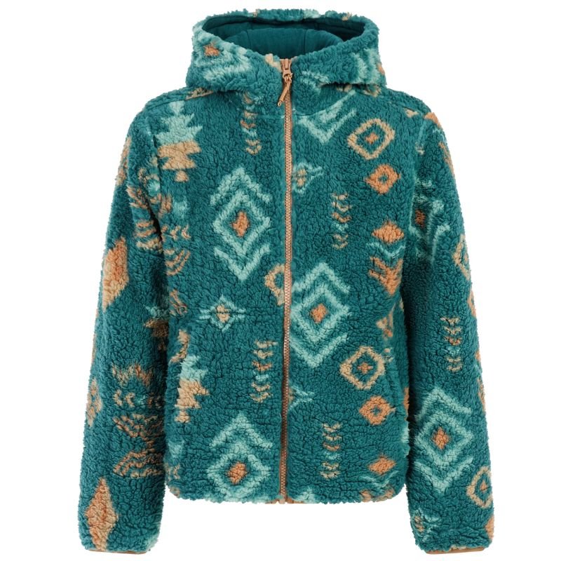 Blauw geprint fleece vest Evelyn - Capuchon Fashion