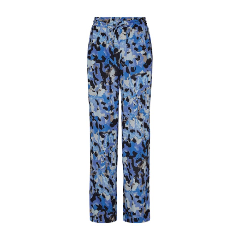 Blauw geprinte broek Lexey - Capuchon Fashion