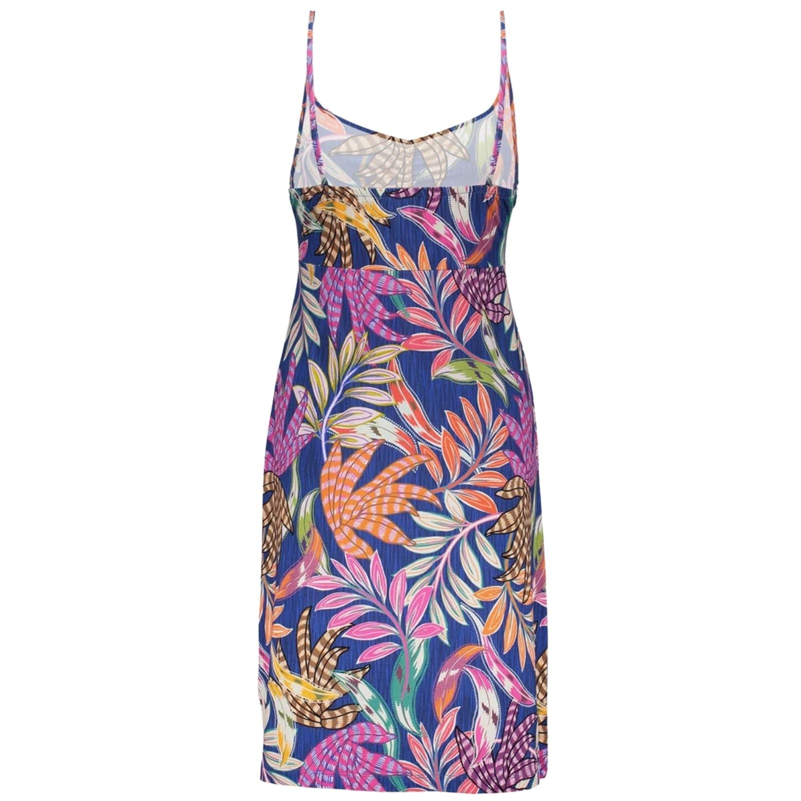 Blauw geprinte spaghetti jurk Noa - Capuchon Fashion