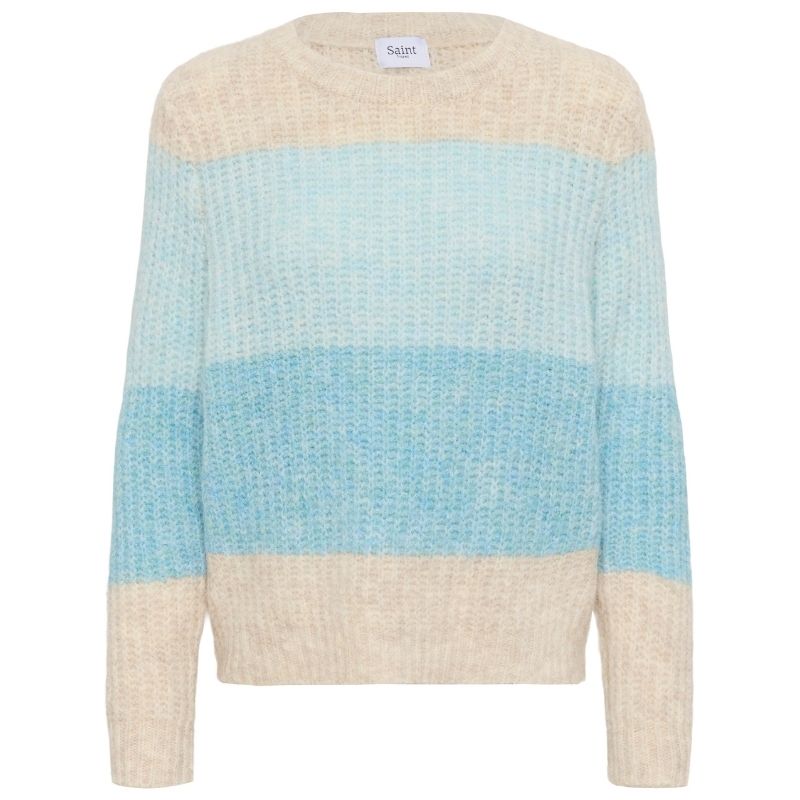 Blauw gestreepte pullover Mandy - Capuchon Fashion