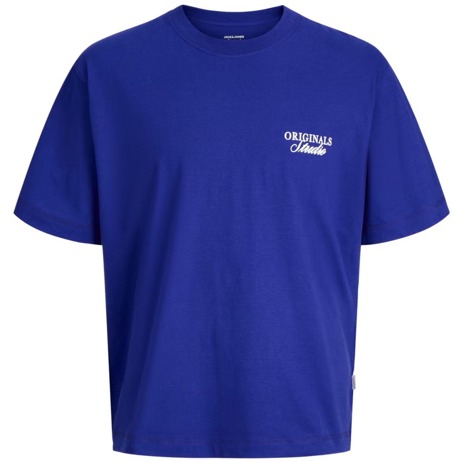 Blauw ronde hals t-shirt Norrebro Typo - Capuchon Fashion