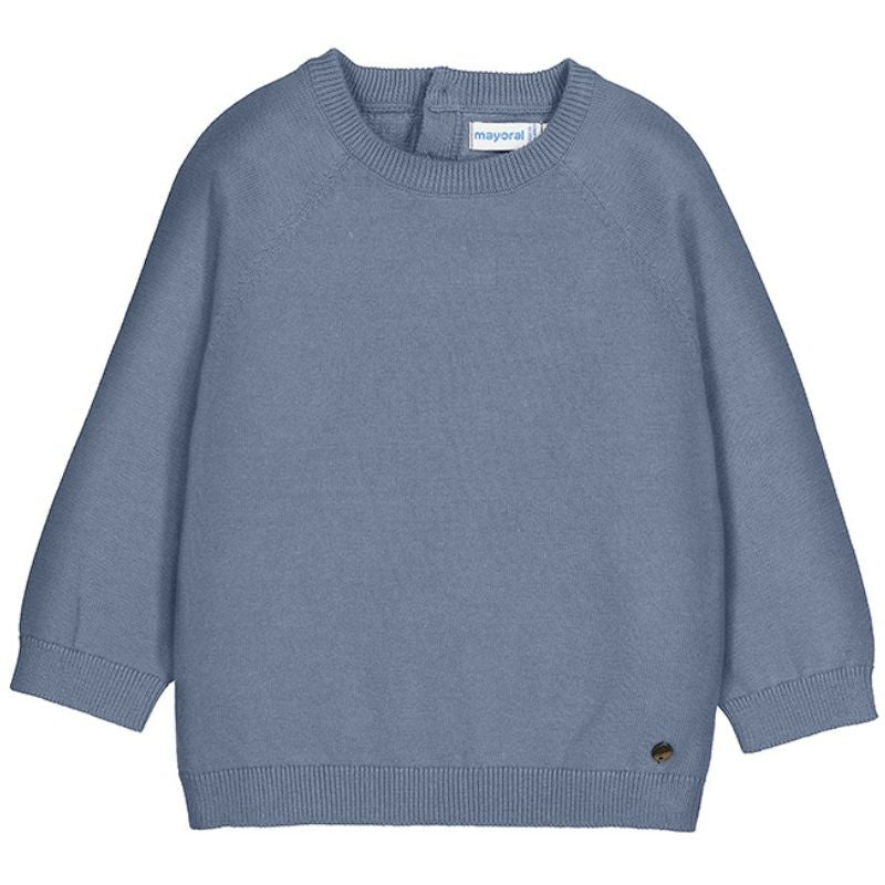 Blauwe basic cotton jumper - Capuchon Fashion