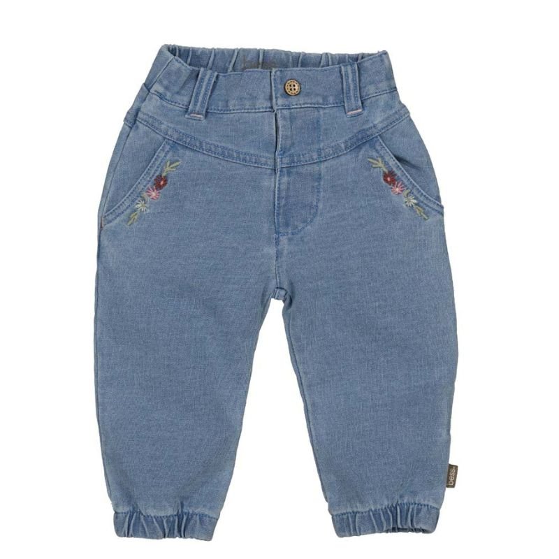 Blauwe broek Embroidery Jog Denim - Capuchon Fashion