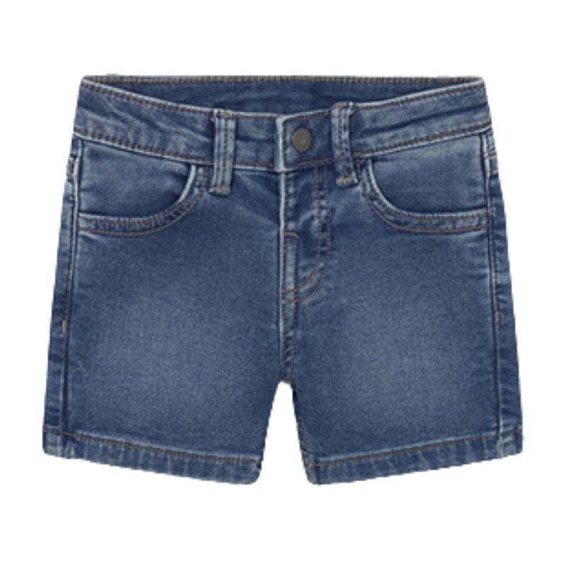 Blauwe denim soft korte broek 1219 - Capuchon Fashion
