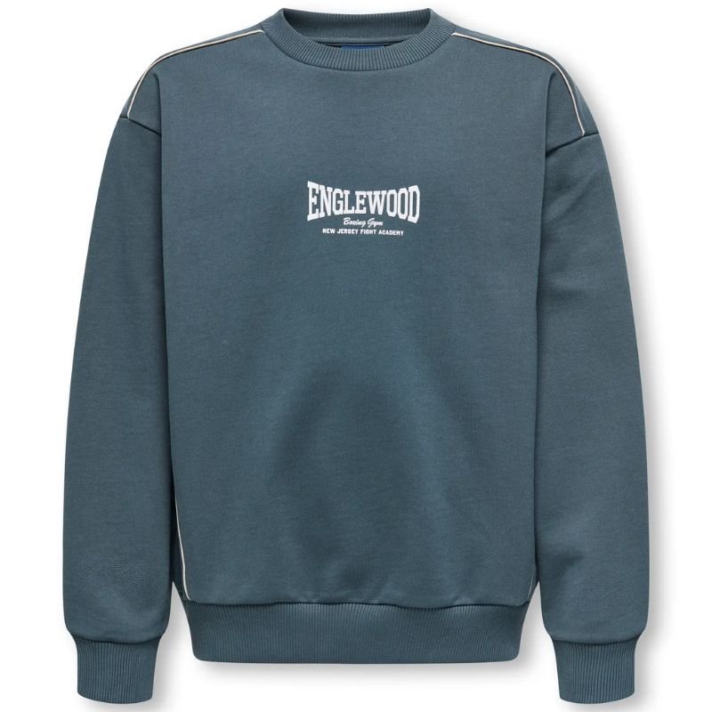 Blauwe frontprint oversized sweater Jet - Capuchon Fashion