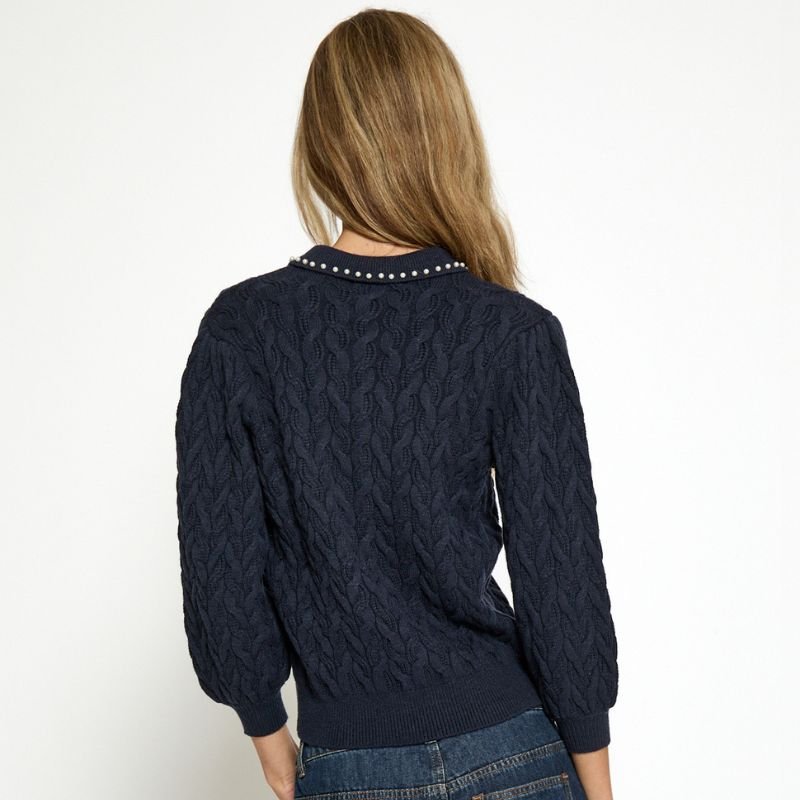 Blauwe knit pullover Filucca - Capuchon Fashion