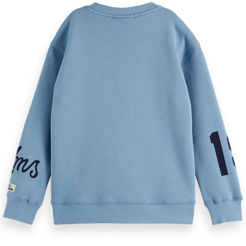 Blauwe loose fit artwork sweater - Capuchon Fashion