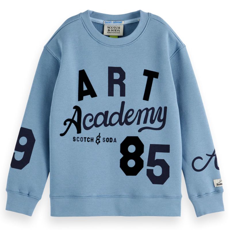 Blauwe loose fit artwork sweater - Capuchon Fashion