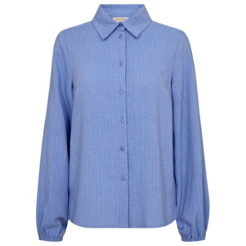 Blauwe shiny glitter blouse Shine - Capuchon Fashion