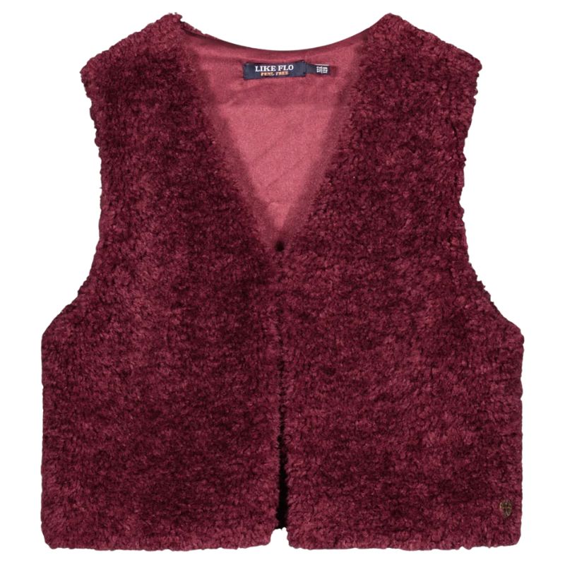 Bordeauxrode faux fur gilet Diam - Capuchon Fashion
