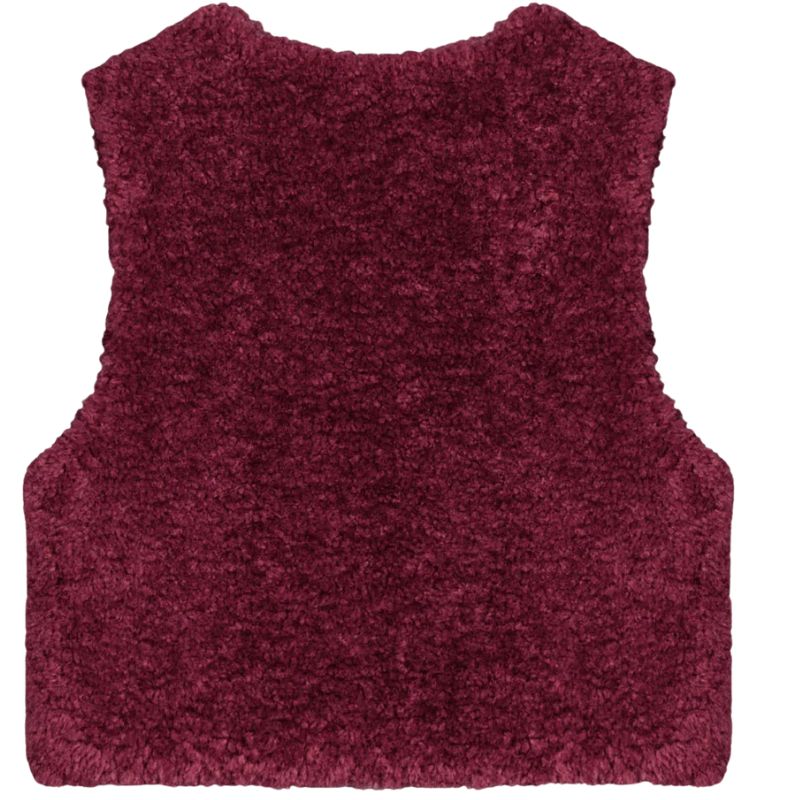 Bordeauxrode faux fur gilet Diam - Capuchon Fashion