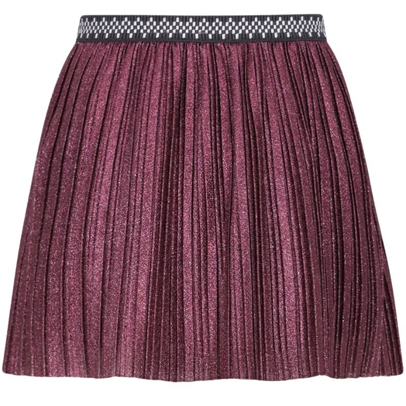 Bordeauxrode plisse glitter rok Solly - Capuchon Fashion