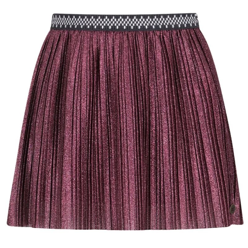 Bordeauxrode plisse glitter rok Solly - Capuchon Fashion
