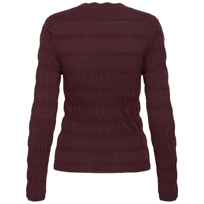 Bordeauxrode ribbel pullover Melisa - Capuchon Fashion