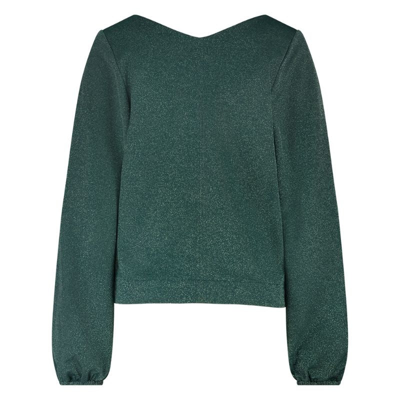 Bottle Green top Claudina sparkle - Capuchon Fashion