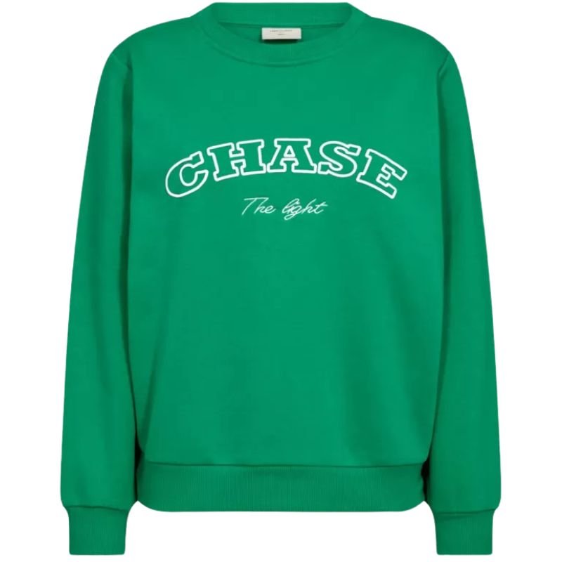 Bright Green met offwhite print pullover Kamela - Capuchon Fashion