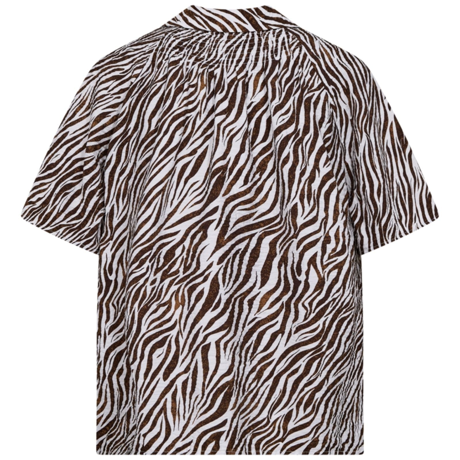 Brilliant White met coffee bean geprint shirt Mele - Capuchon Fashion