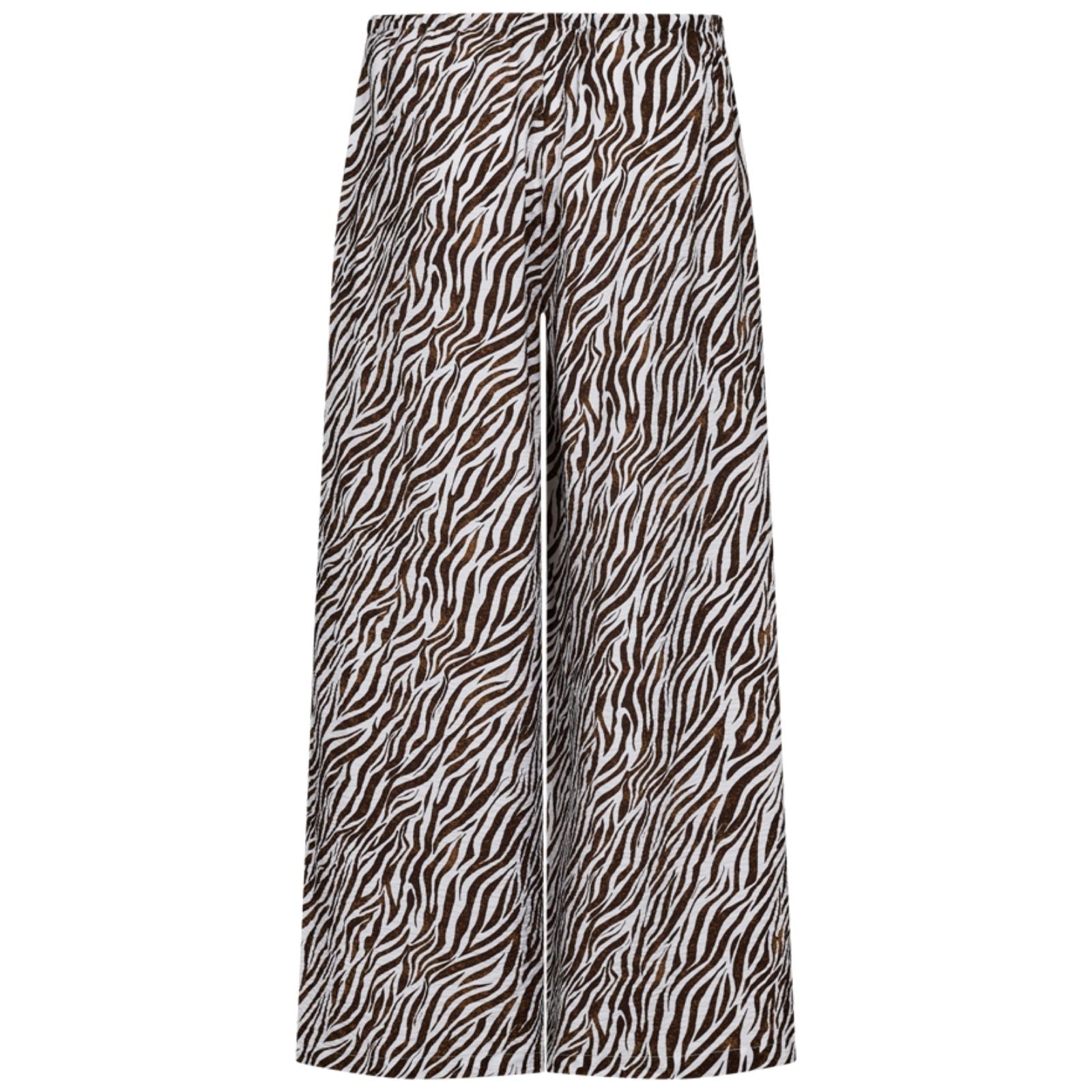 Brilliant White met coffee bean geprinte broek Mele - Capuchon Fashion