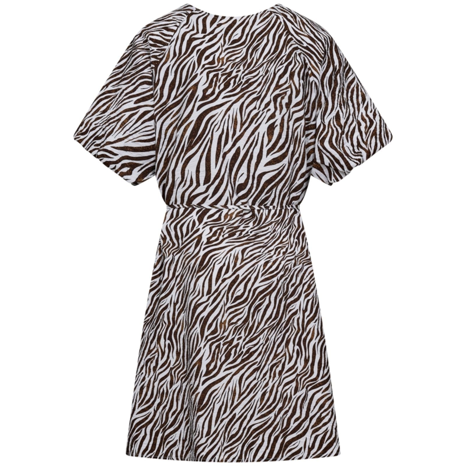 Brilliant White met coffee bean geprinte jurk Mele - Capuchon Fashion