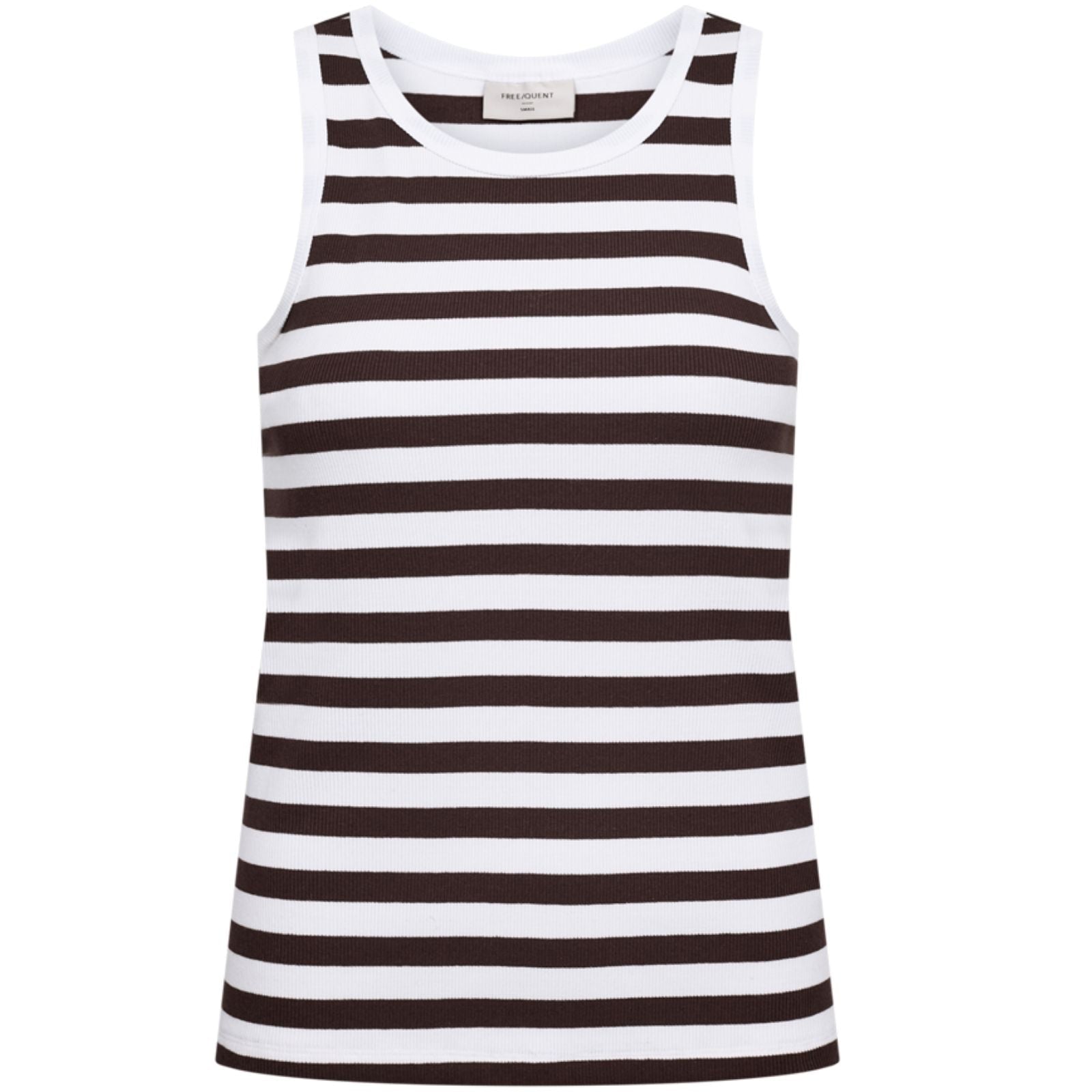 Brilliant White met coffee bean gestreepte tanktop Effy - Capuchon Fashion