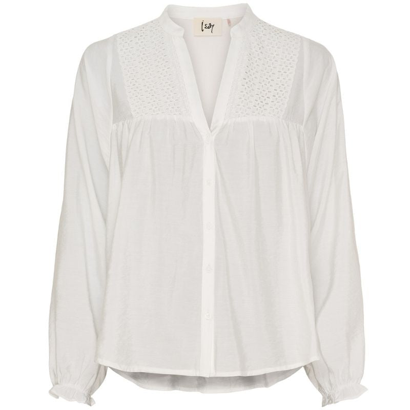Broken White viscose shirt Mist - Capuchon Fashion